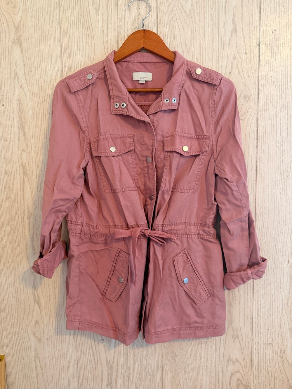 LOFT Mauve-Pink Utility Drawstring Jacket - Women's
